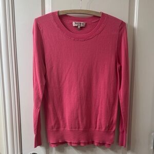 Juicy Couture Vibrant Pink Crewneck Cotton Cashmere Blend Sweater Size M